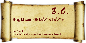Beythum Oktávián névjegykártya